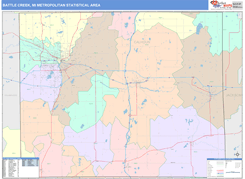 Battle Creek Metro Area Digital Map Color Cast Style